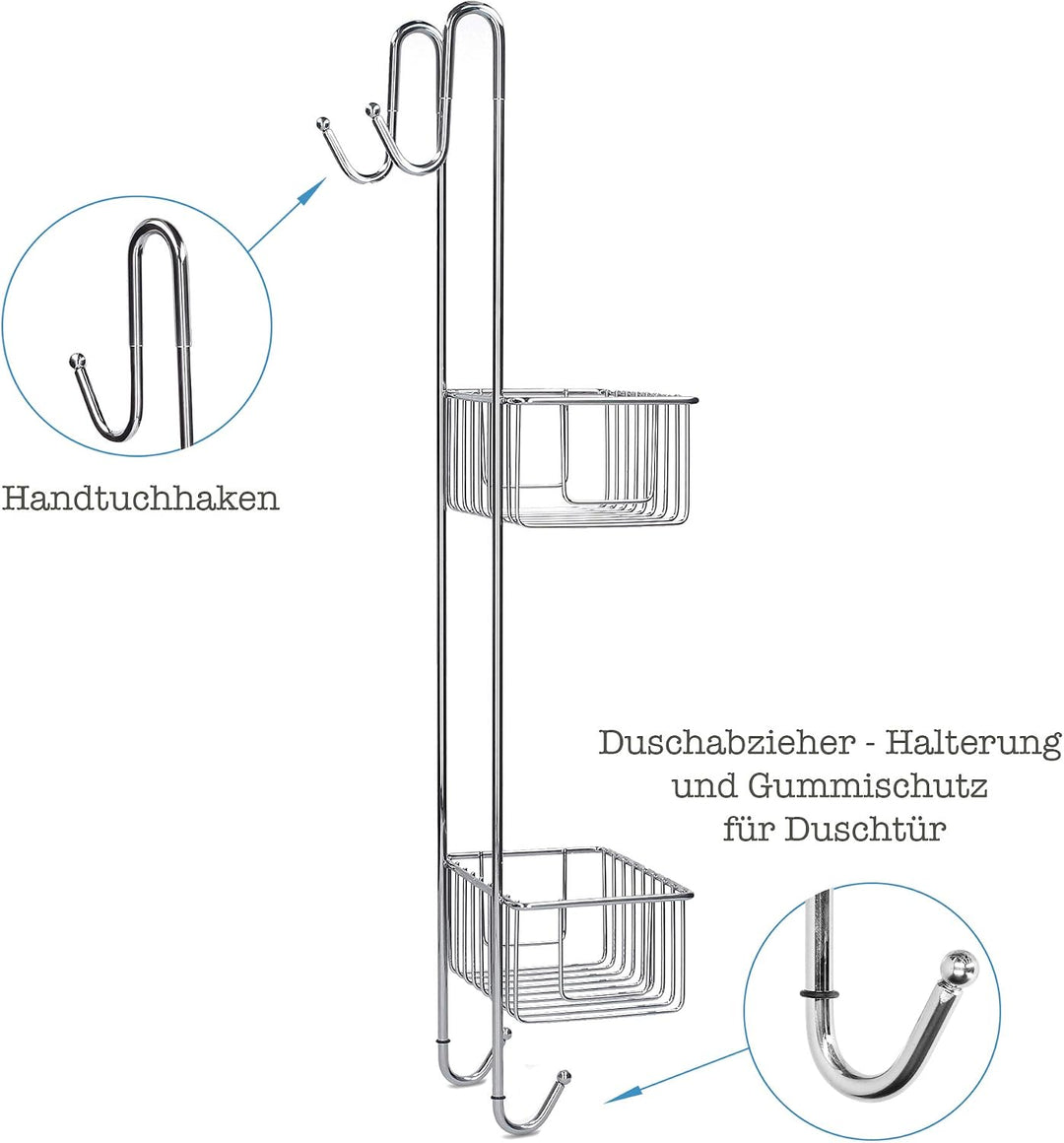 Duschablage zum Hängen Edelstahl Rostfrei - Duschablage ohne Bohren rutschfest Duschkorb zum Einhäng