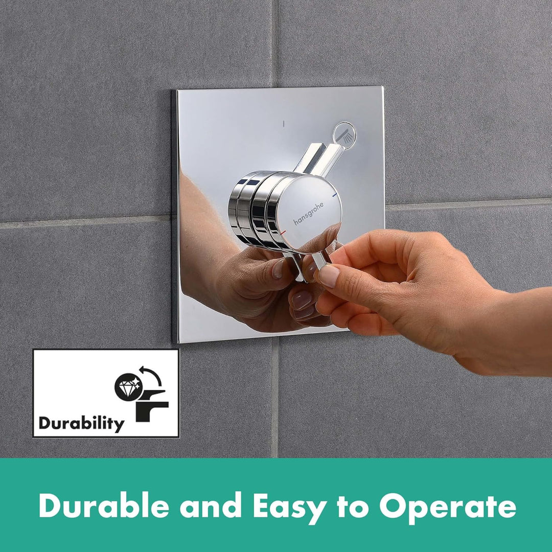 hansgrohe DuoTurn E - Duscharmatur Unterputz für 1 Verbraucher, Mischbatterie Dusche eckig, Einhebel