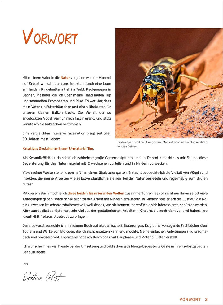 Natürlich Töpfern - Insektenhotels, Nistkästen, Futterhäuschen; 25 Projekte Schritt für Schritt, Sch