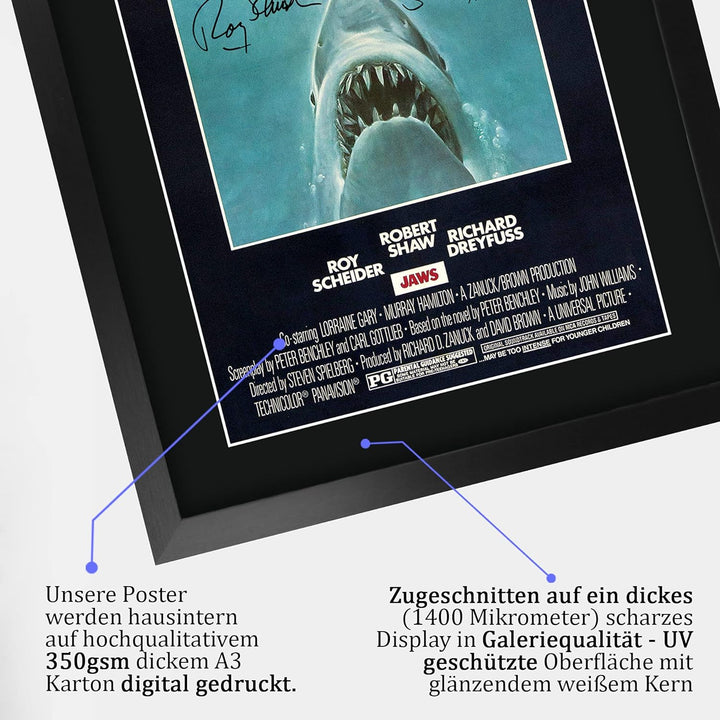 HWC Trading Jaws A3 Gerahmte Signiert Gedruckt Autogramme Bild Druck-Fotoanzeige Geschenk Für Rob Sc