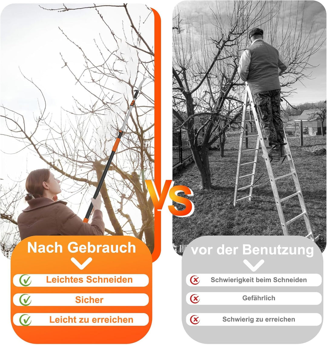6m Astsäge Teleskop für Baumbeschneidung, Säge mit 1,5-6m Teleskopstange Manuelle hochentaster, Baum