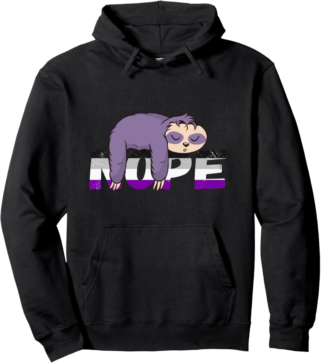 Ace Nope Faultier Lustig Asexuell LGBT Asexualität Pullover Hoodie