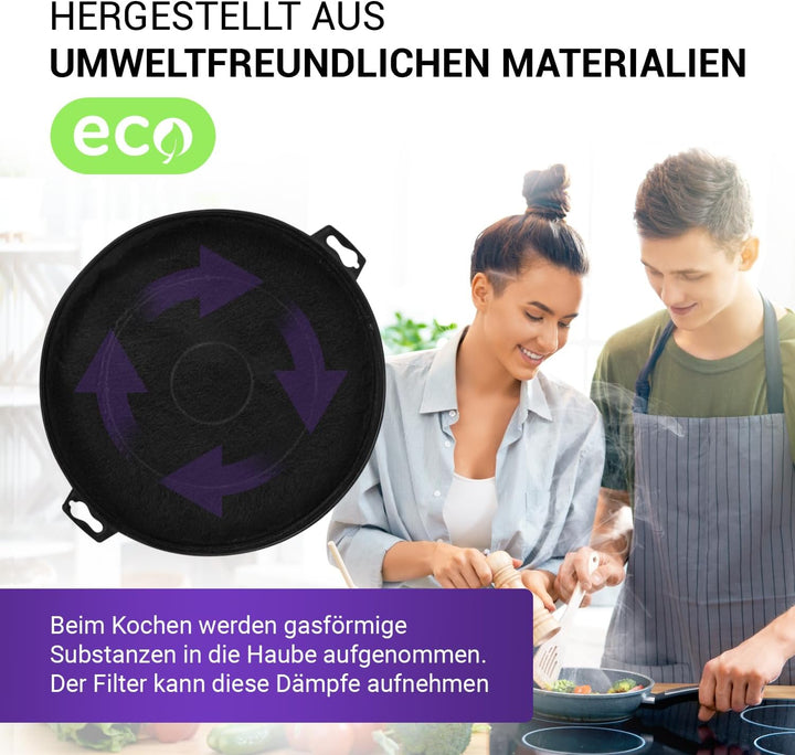 Viоks.pro 2x Aktivkohlefilter Kohlefilter für Dunstabzugshauben 210mm Ersatz für Bosch 00353121 DHZ5