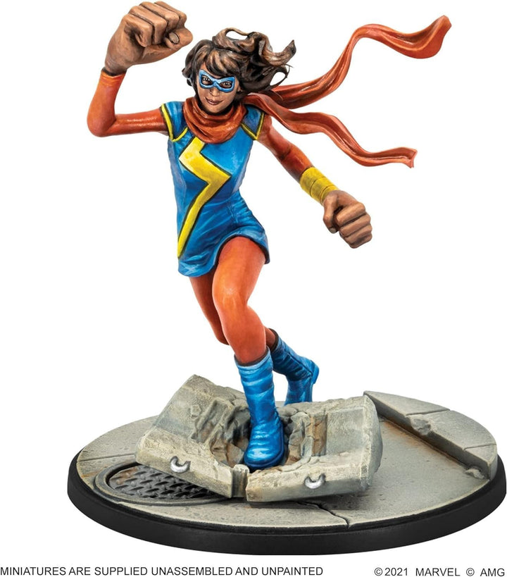 Atomic Mass Games , Ms. Marvel: Marvel Crisis Protocol, Miniatures Game, Ages 14+, 2 Players, 45 Min