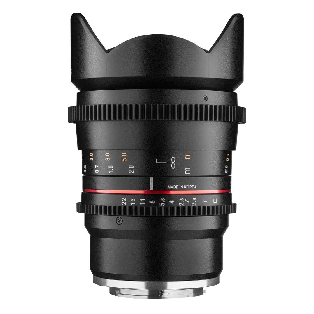 Samyang MF 16mm T2.6 Video DSLR Sony E - manuelles Video Objektiv mit 16mm Festbrennweite für Vollfo
