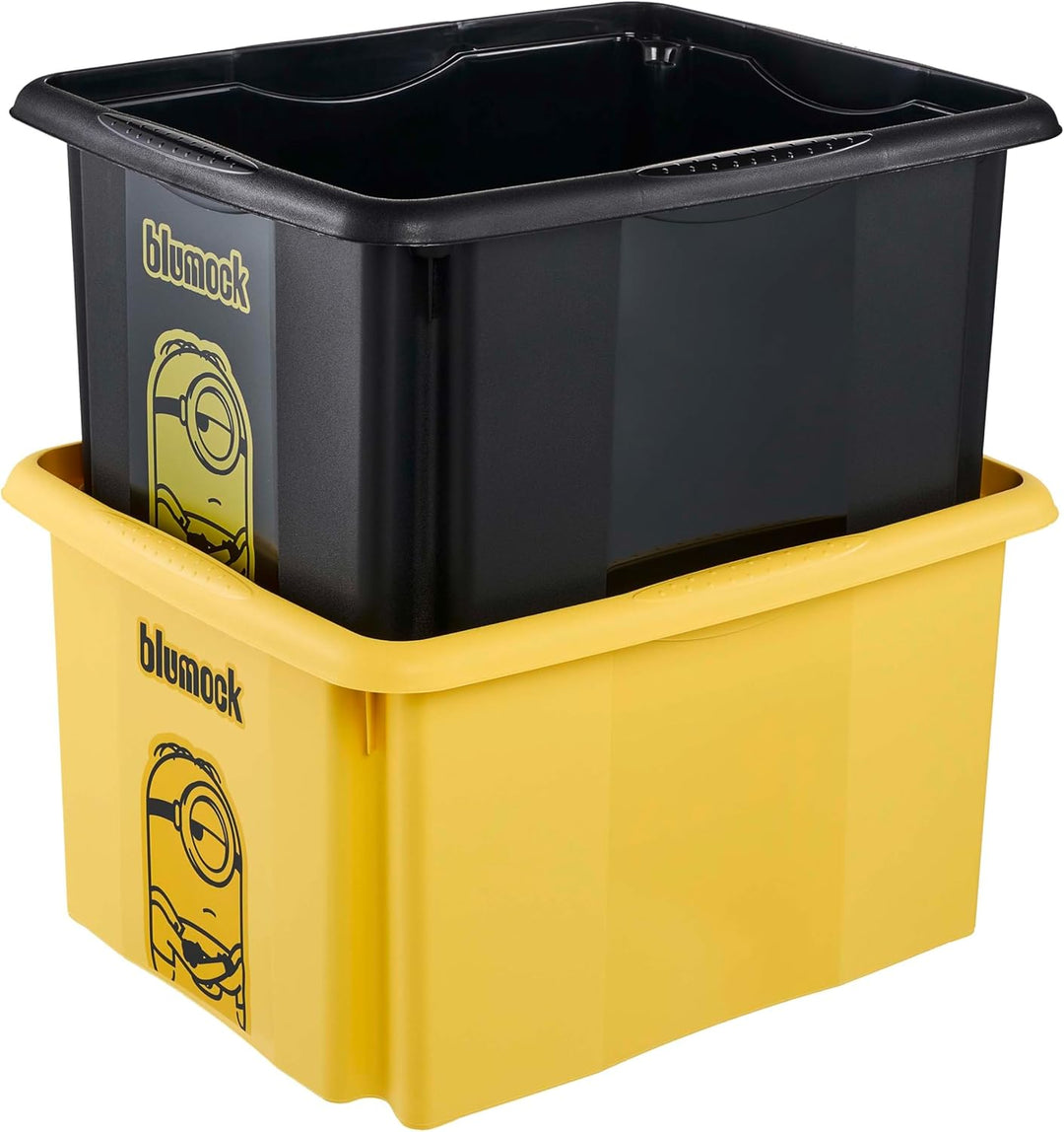 keeeper karolina Aufbewahrungsbox mit Deckel, 24 l, Dreh- und stapelbar, Design: Minions, Mosaic, Fü