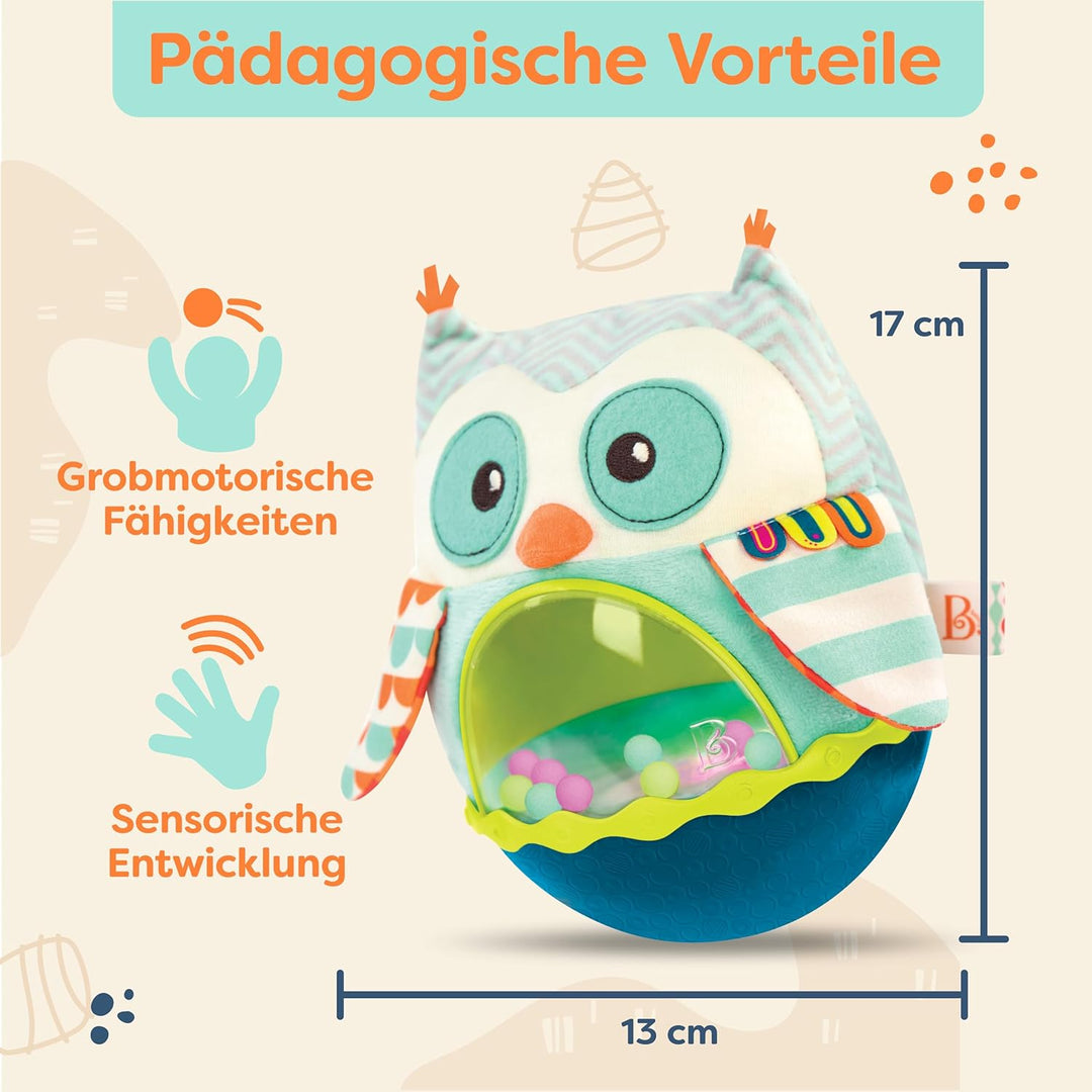 B. toys - Eule ist zurück - Roly-Poly Eule - Baby-Spielzeug - Sinnes- und Musikspielzeug für Babys -