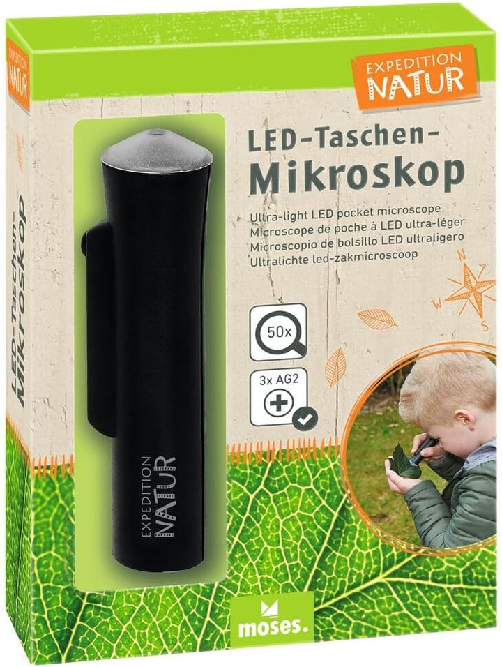 moses. 9788 Ultraleichtes LEDTaschenmikroskop Expedition Natur , 50fach Vergrösserung , Einfache Bed