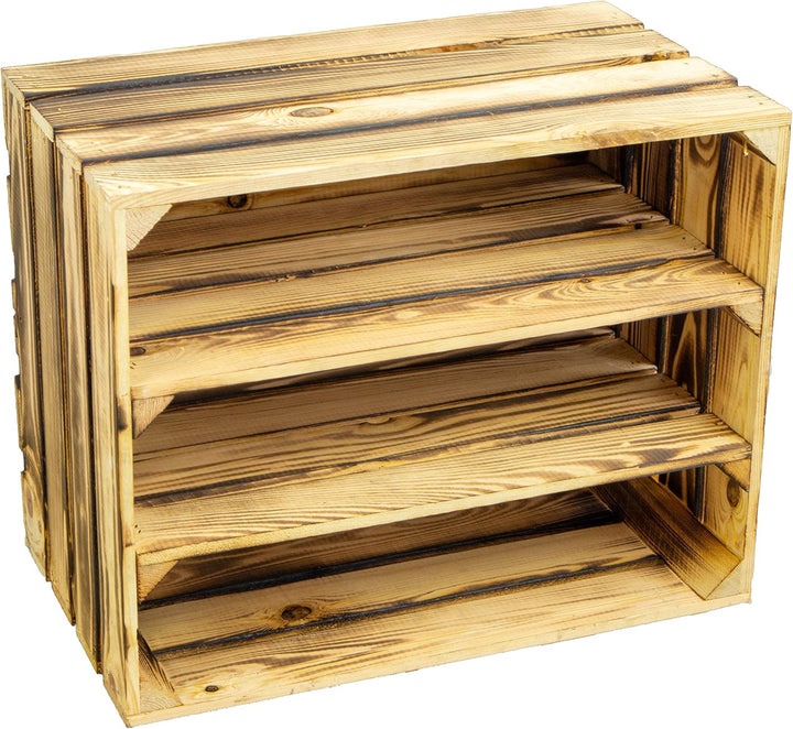 3 x Schuhschrank Schuhregal aus Holzkisten Schuhablage für 18 Paar Schuhe als Schuhständer Schuhaufb