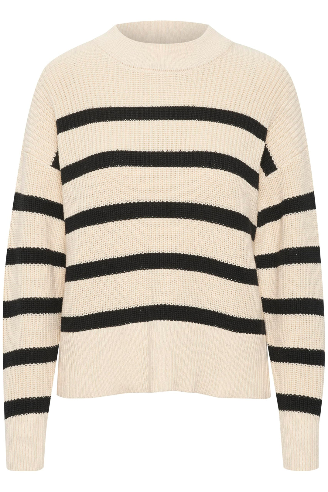 PART TWO Damen Strickpullover RetaPW Lange Ärmel M Schwarze Streifen, M Schwarze Streifen