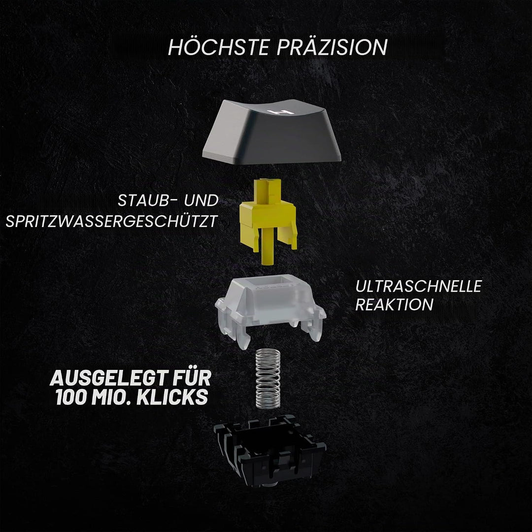 HK Gaming GK61 mechanische 60 Prozent Tastatur | 61 programmierbare Tasten mit RGB Beleuchtung | Kom