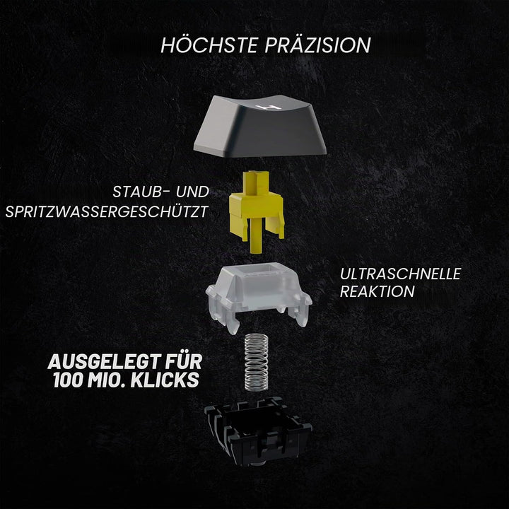 HK Gaming GK61 mechanische 60 Prozent Tastatur | 61 programmierbare Tasten mit RGB Beleuchtung | Kom