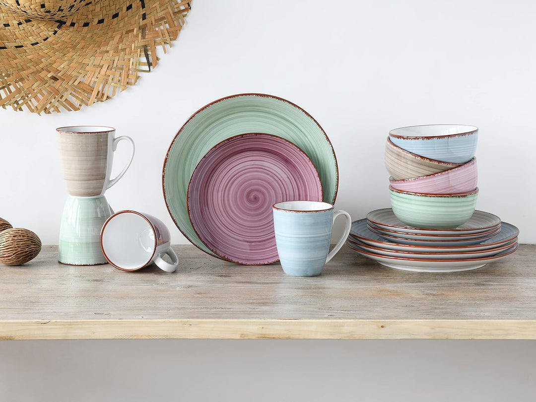 CreaTable, 22582, Serie SAMBA, Geschirrset, Kombiservice 16 teilig, Kombiservice 16 teilig