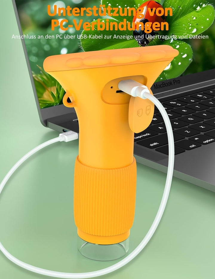 OUTACT Digital Microscope für Kinder, Mikroskop Handy mit 8 Einstellbaren LED Lichts,50-1000x Digita