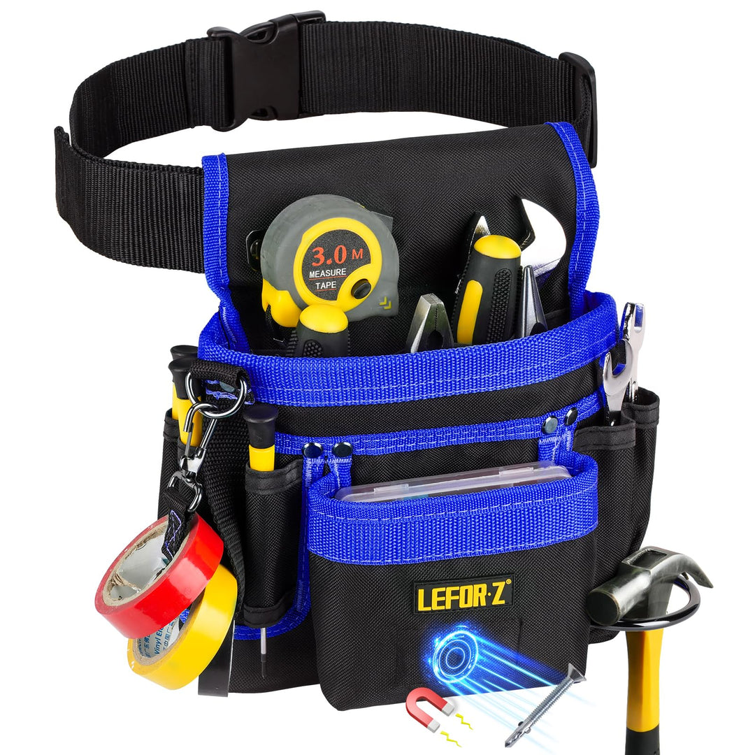 Werkzeuggürtel,Magnetische Werkzeugtasche mit 14 Taschen,Werkzeuggürtel Herren,Abnehmbare und Verste