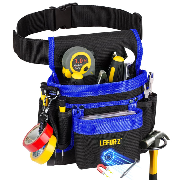 Werkzeuggürtel,Magnetische Werkzeugtasche mit 14 Taschen,Werkzeuggürtel Herren,Abnehmbare und Verste