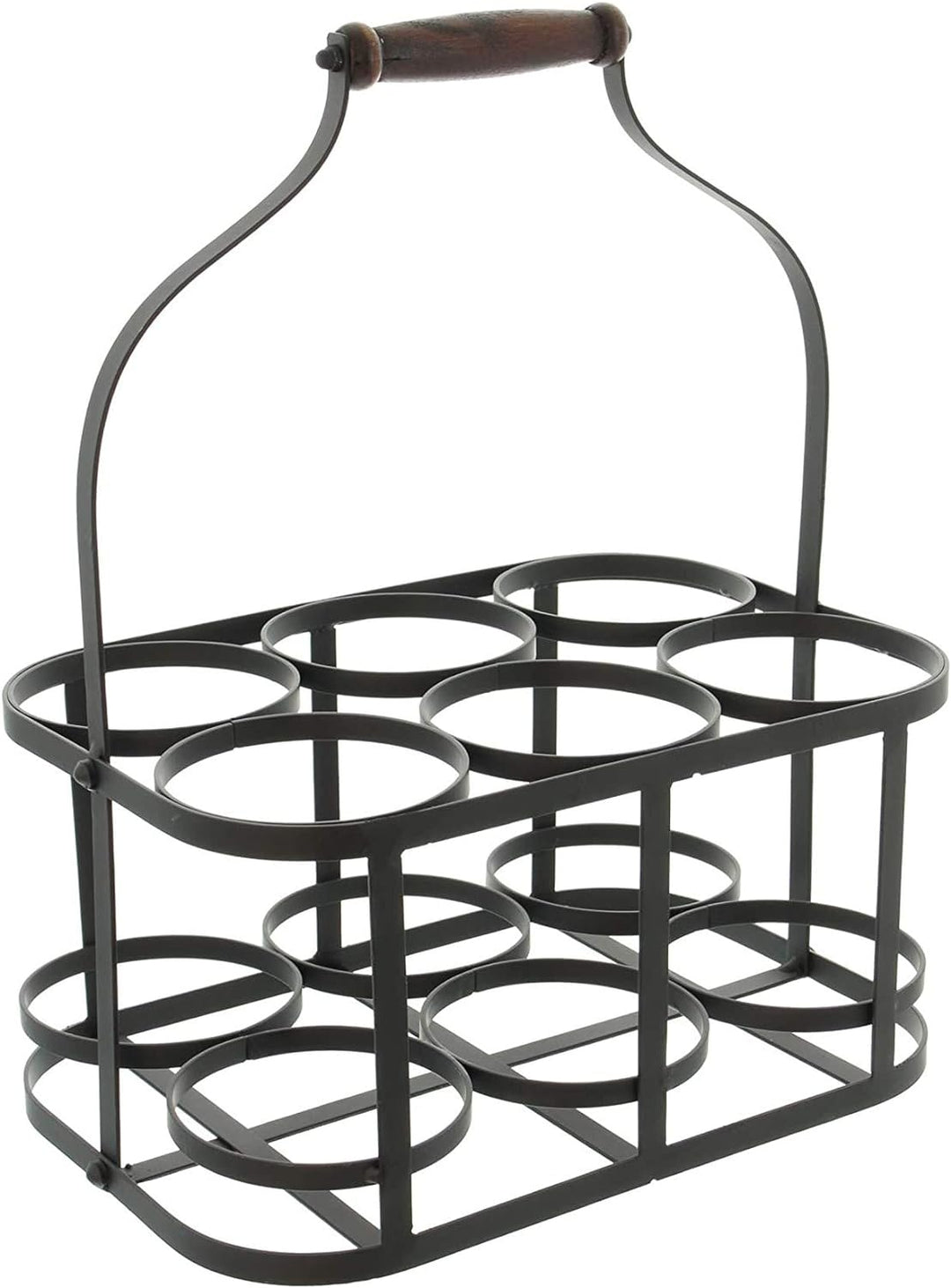 Dekoleidenschaft Metall Flaschenkorb für 6 Flaschen im Antik Design, Bierträger, Flaschenträger
