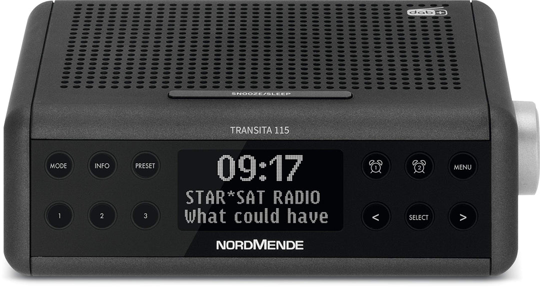 Nordmende Transita 115 – Digital-Radiowecker (DAB+/UKW Uhrenradio mit doppeltem Alarm, Sleep Timer,