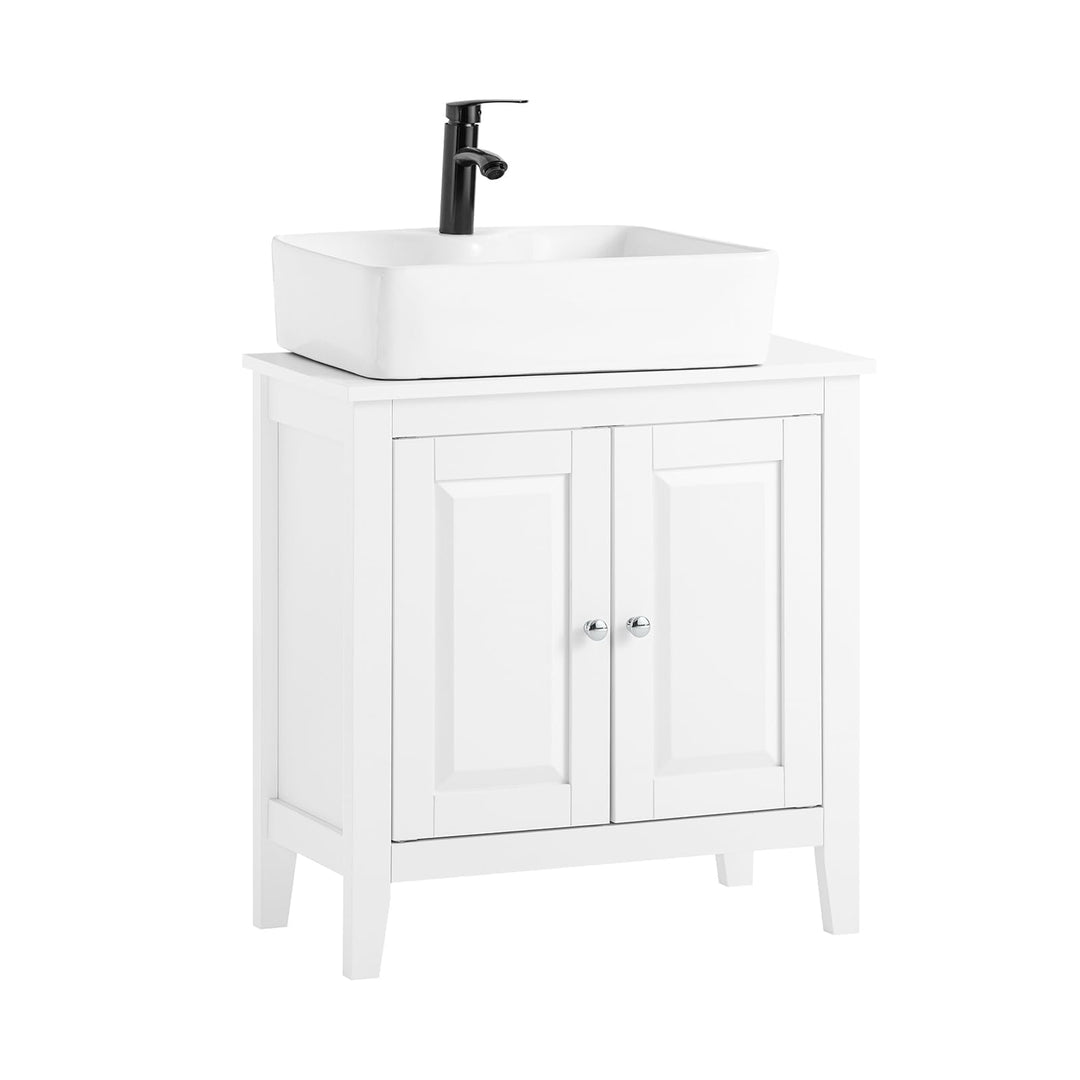 SoBuy Waschbeckenunterschrank – Badezimmer Unterschrank – Badschrank mit 2 Türen, grosser Stauraum &