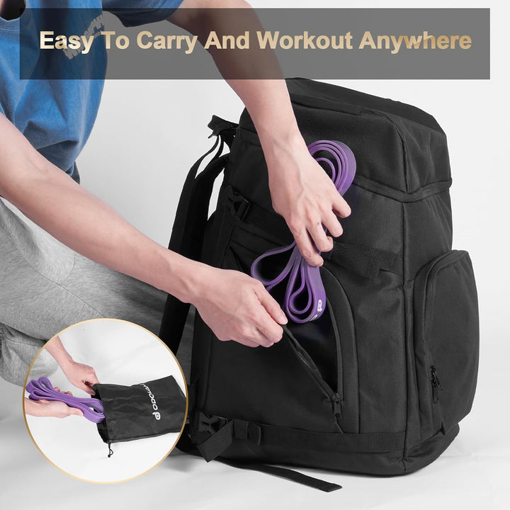 Odoland 5 Packungen Pull Up Assist Bands Klimmzugbänder Widerstandsbänder mit Türanker und Griffen,