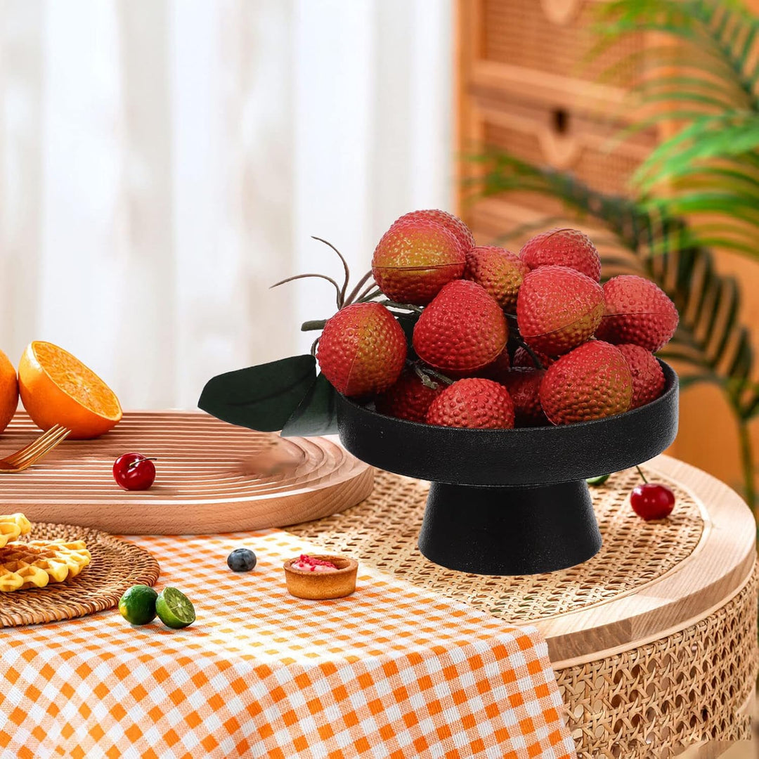 Alipis Hoher Boden Schwarze Obstschale Servierteller Mit Füssen Keramik Belüftetes Design