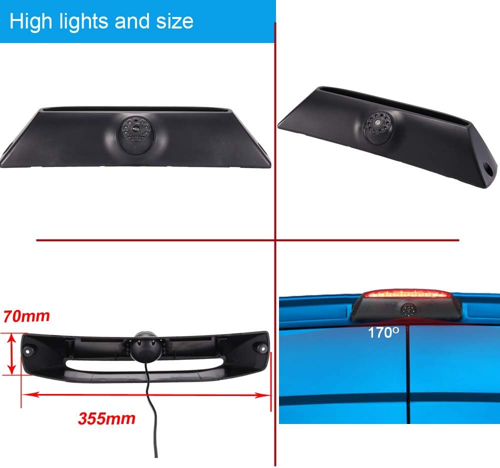 Rückfahrkamera Transporter + 7 Zoll TFT LCD Bildschirm Auto Monitor, Bremsleuchte Auto Dach Rückfahr