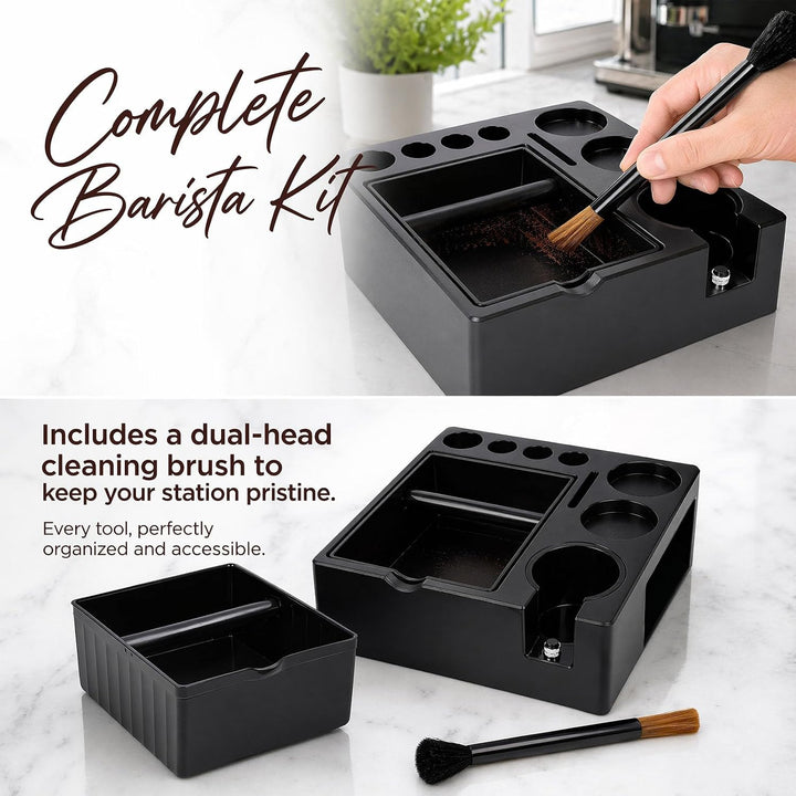 Espresso Tamperstation 51-54-58mm Tamperstation mit Abklopfbehälter 8-in-1 Coffee Tamping Station Sc