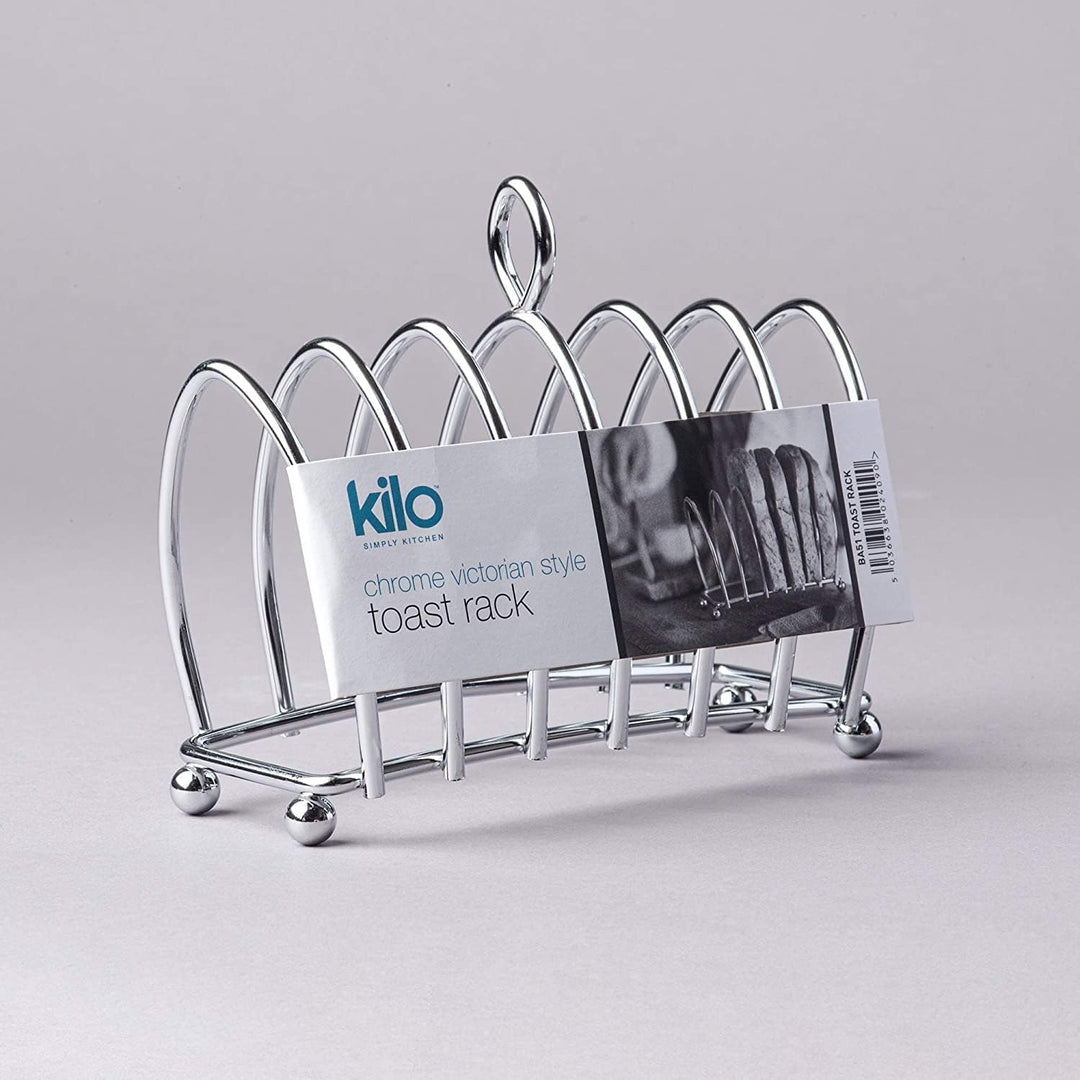 Kilo BA51 Toastständer mit Kugelfüssen und Tragegriff, viktorianisches Design, Chrom, für 6 Scheiben