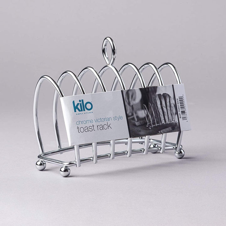 Kilo BA51 Toastständer mit Kugelfüssen und Tragegriff, viktorianisches Design, Chrom, für 6 Scheiben