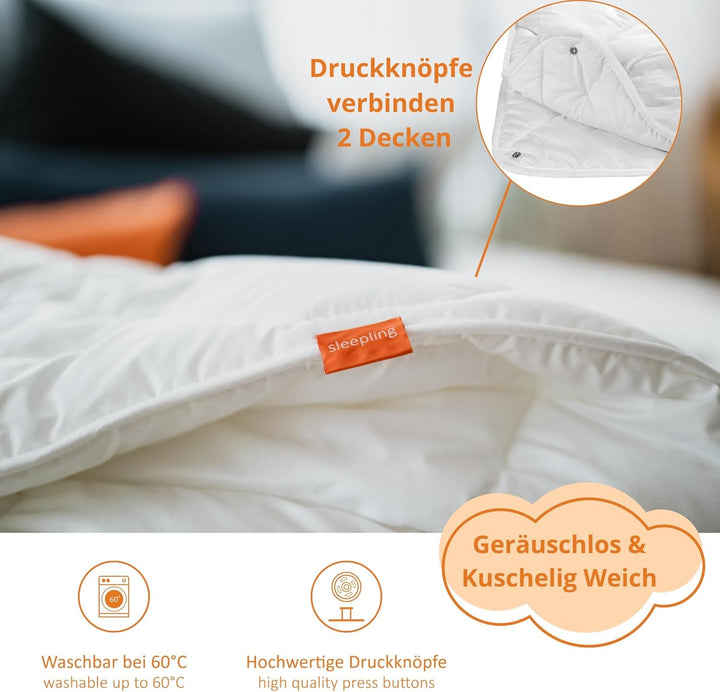 sleepling 196276 Basic 100 4-Jahreszeitendecke, Made in EU,100, Waschbar 60 Grad, Wärmeklass