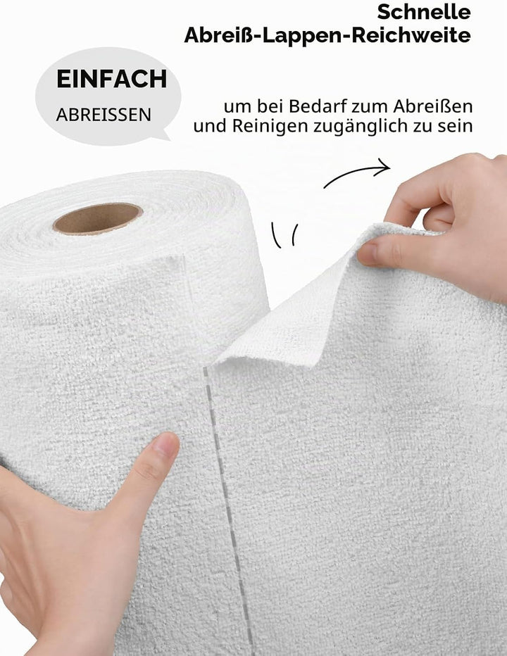 Fantasticlean Mikrofaser Reinigungstücher, 75 Stück pro Rolle Abreissbare Putztücher, Wiederverwendb