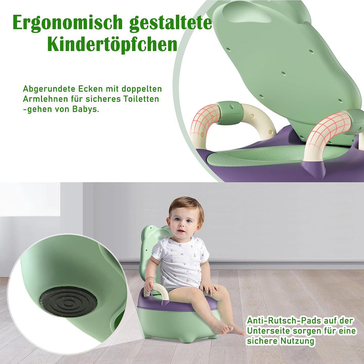 Froadp Baby Töpfchen ab 0-6 Jahren, Kinder Töpfchen Trainer mit PU Toilettensitze &amp; Ausziehbares Nac