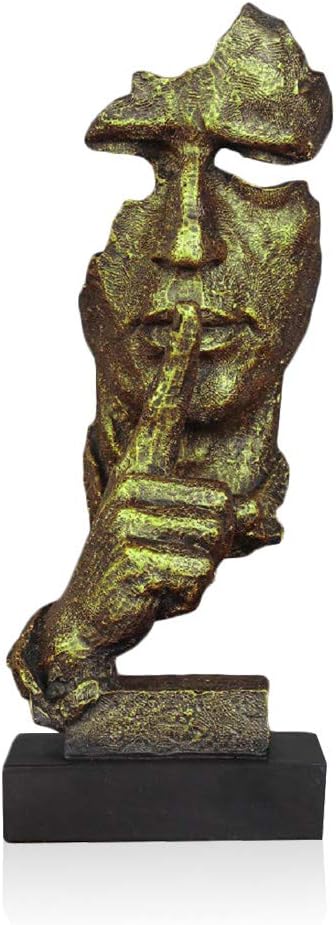 LEPENDOR Stille ist golden - Handgefertigte Stille Männer Statuen Harz Abstrakte Skulptur Büro Home