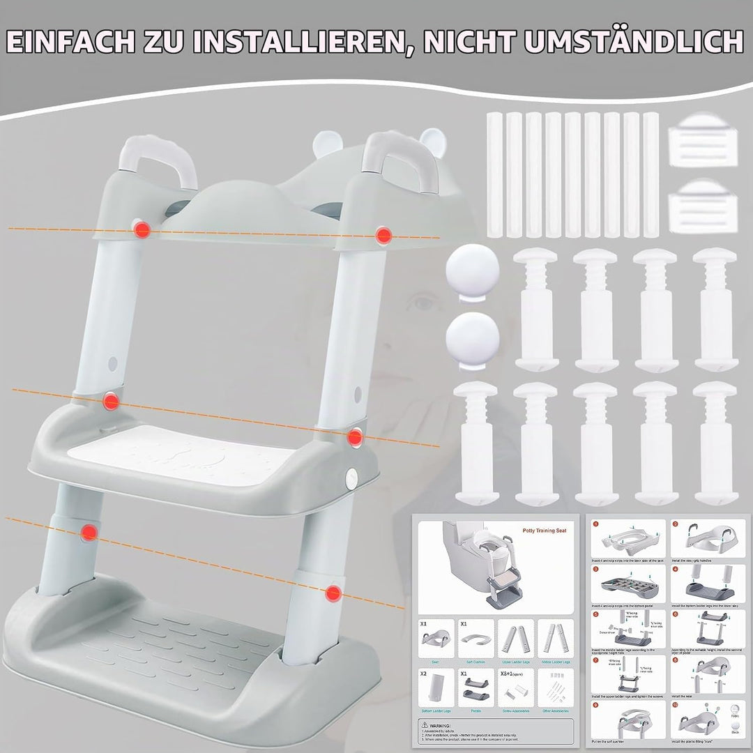 Toilettensitz Kinder Kinder WC,Toilettenaufsatz Kinder, Toilettensitz Toilettentrainer mit Treppe,Ve