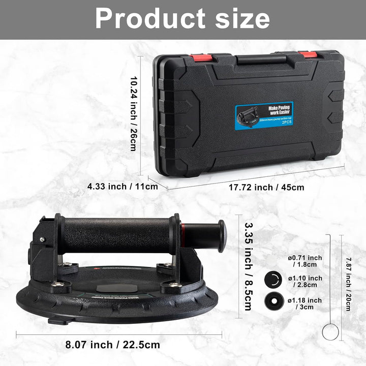 YUENGJGI 2 Pack 8" Glasheber Saugheber Vakuum Saugheber,Starker Saugnapf-Geeignet für schweres Glas,