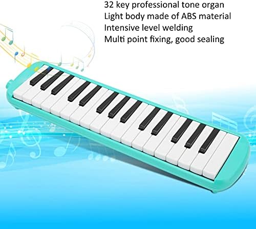 32 Tasten Air Piano Keyboard Melodica Instrument mit Kurzem Mundstück Weiche Blasrohr-Tuch-Tragetasc