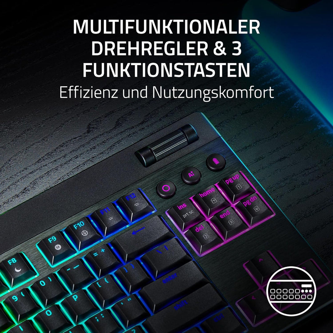 Razer BlackWidow V4 Tenkeyless HyperSpeed Low Profil - Kabellose Hot-Swap-Gaming-Tastatur (HyperSpee