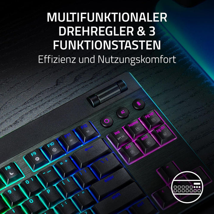 Razer BlackWidow V4 Tenkeyless HyperSpeed Low Profil - Kabellose Hot-Swap-Gaming-Tastatur (HyperSpee