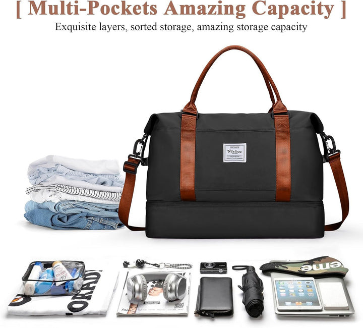 Reisetasche Damen Handgepäck Tasche Sporttasche Weekender Bag Schwimmtasche Wasserdicht Travel Bag D