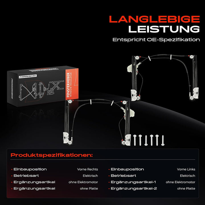 Frankberg 2x Fensterheber Vorne Links Rechts Kompatibel mit M-i-n-i R50 R52 R53 Coo-per One Works Sc