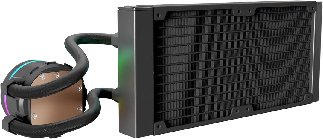 Nfortec - ATRIA X Liquid CPU Cooling ARGB 240mm, Infinity Mirror 360 Grad drehbar, 2x 120mm PWM ARGB