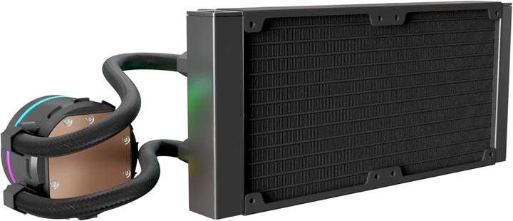 Nfortec - ATRIA X Liquid CPU Cooling ARGB 240mm, Infinity Mirror 360 Grad drehbar, 2x 120mm PWM ARGB