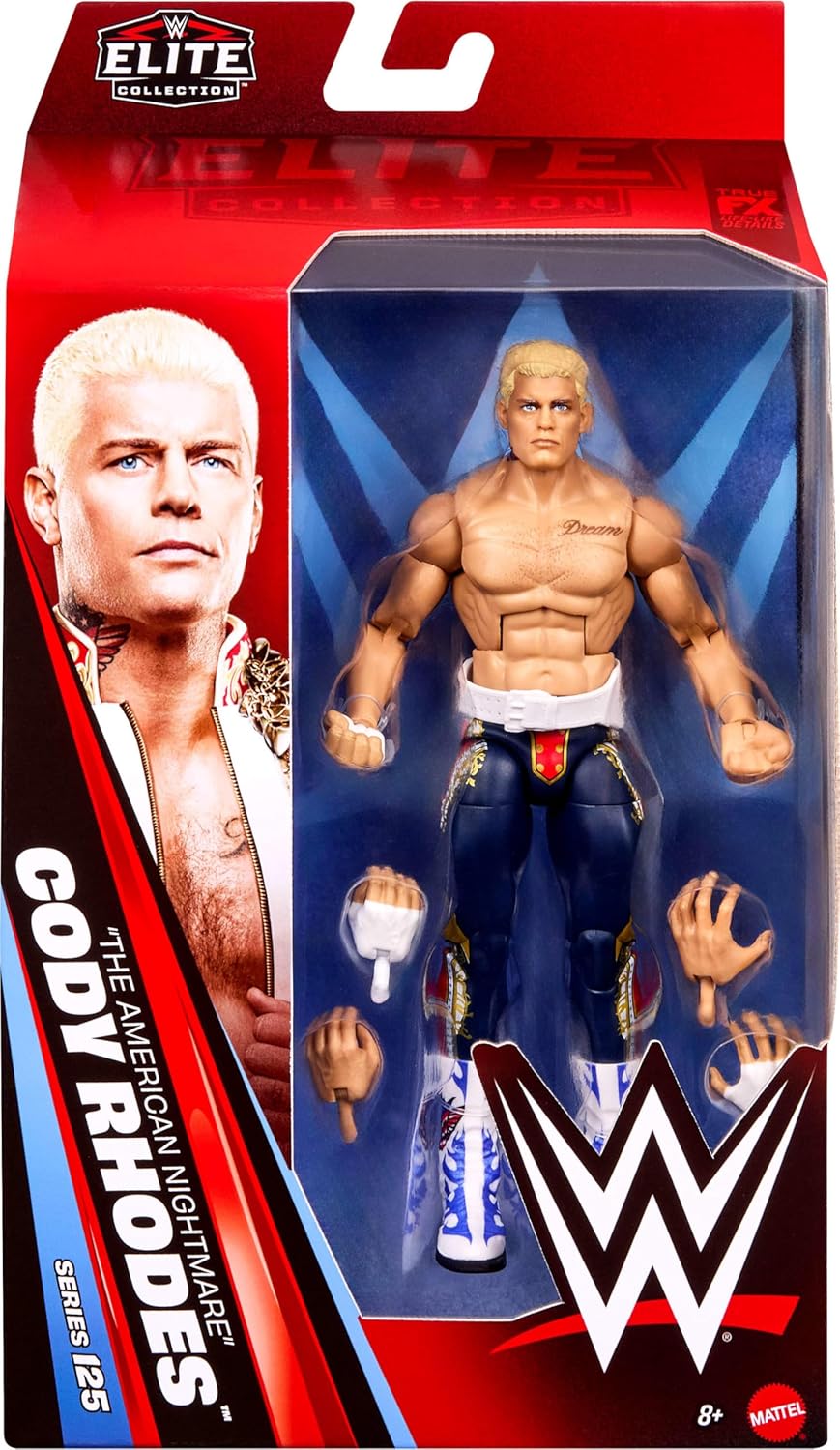 Mattel WWE Elite Actionfigur & Zubehör, Serie #125 Set, 15,2 cm grosses Sammlerstück Cody Rhodes mit