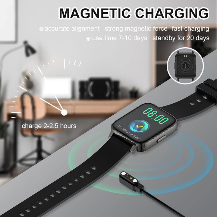 SUPBRO Smartwatch 1.85" Armbanduhr mit personalisiertem Bildschirm Bluetooth Anruf Musiksteuerung, H