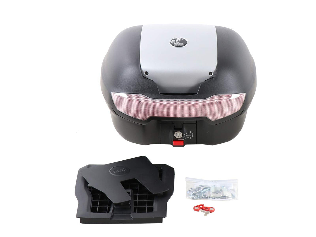 H&B Motorradtopcase Topcase Journey 40 mit Adapterplatte schwarz/Silber, Unisex, Sommer