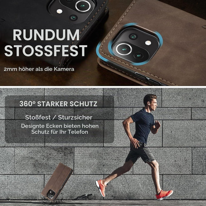 Handyhülle für Xiaomi Mi 11 Lite 4G / 5G / NE Hülle, Klapphülle Premium Lederhülle Klappbar Flip Cas