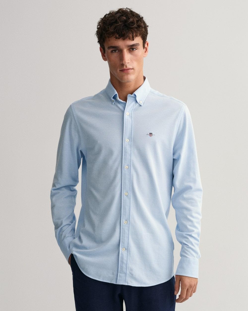 GANT Herren Reg Jersey Pique Shirt Klassisches Hemd M Capri Blue, M Capri Blue