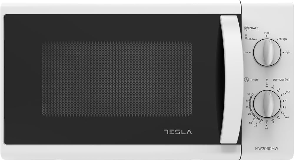 Tesla MW2030MW Mikrowelle, schnelles Auftauen, einfache Reinigung, 20 l, Weiss