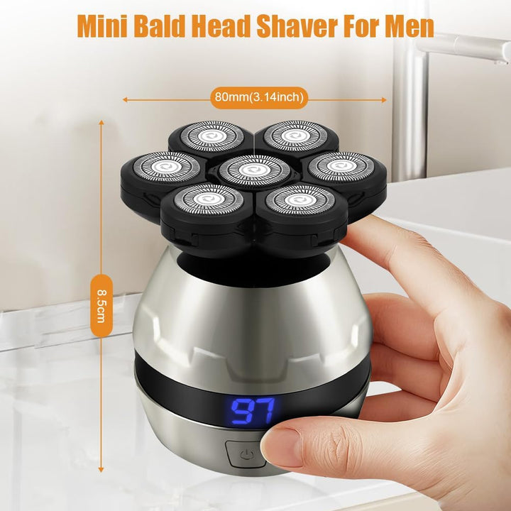 LOPHE Glatzen Rasierer Herren, 5 in 1 Kopfrasierer IPX6 Wasserdichter, Glatze Kopf Rasierer mit 7D M