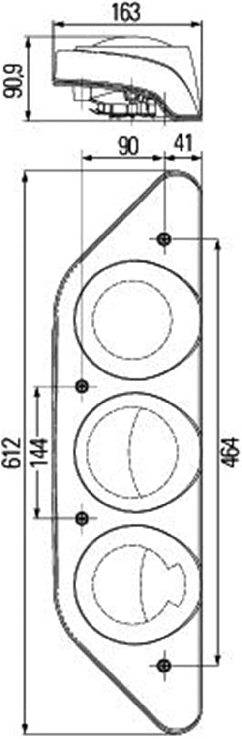 HELLA - Heckleuchte - Caraluna Modular - Glühlampe - 12V - Anbau/geschraubt - Lichtscheibenfarbe: ro